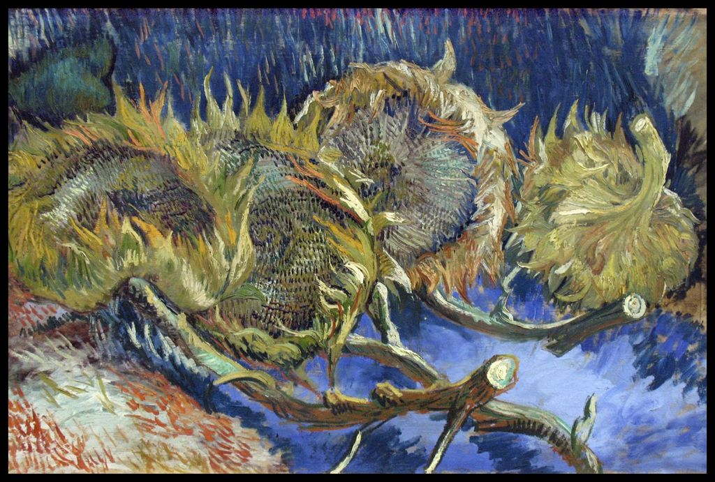 Plakat 91,5x61cm Vier verwelkte Sonnenblumen, Van Gogh Vintage