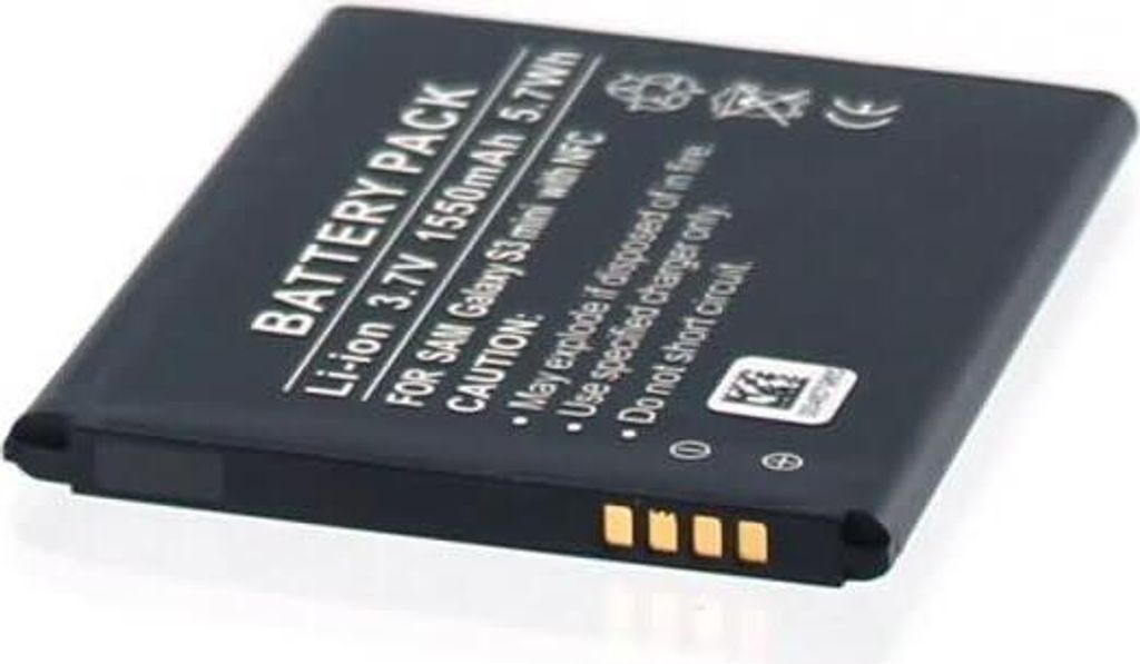 Akku für Samsung I8190N Galaxy S3 Mini Li-Ion 3,7 Volt 1500 mAh schwarz.