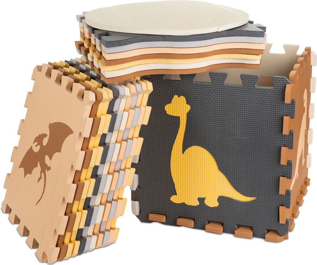KIK Kontrastné penové puzzle 30 x 30 cm, 36 ks dinosaury, Obrázok produktu 4