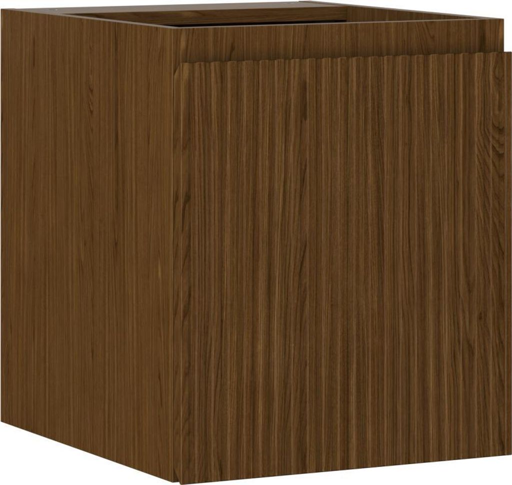 Mexen Rivel Badezimmerschrank für Waschbecken 40 cm, 1 Tür, geriffelt, Nussbaum - 91A21-04047-1-BF86