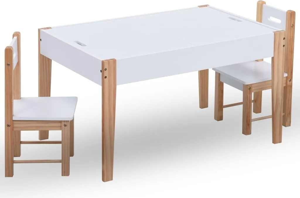 Ensemble table et 2 chaises pour enfants coloris noir et blanc - 3 pcs