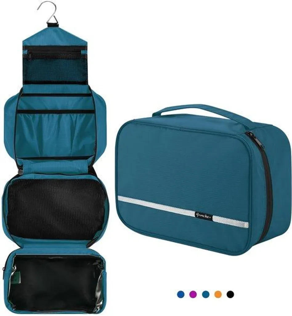 Trousse de toilette imperméable à rabat avec crochet pour homme et femme