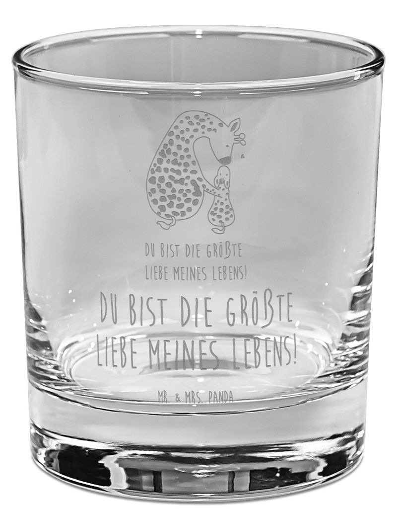 Mr. & Mrs. Panda Whiskey Glas Giraffe Kind - Transparent - Geschenk, Tochter, Sohn, Lieblingsmensch, Tumbler, Rocks, Whisky, Whiskyglas, Mama, Mutt...