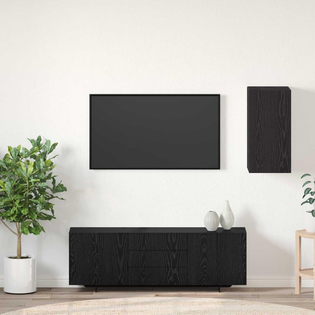 Maison Exclusive - Wand-TV-Schrank Schwarz Eichen-Optik 30,5 x 30 x 60 cm