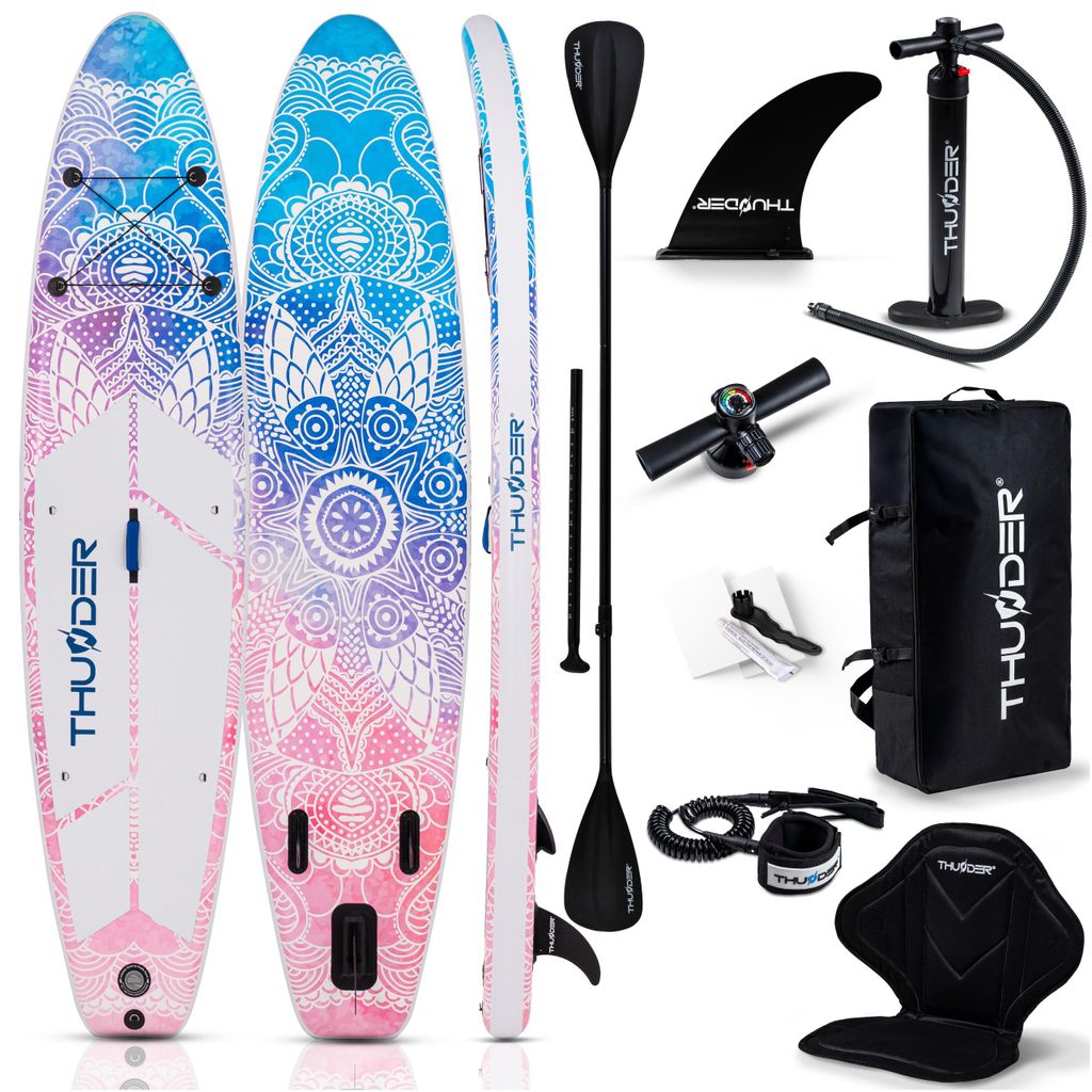 THUNDER Aurora Stand Up Paddle Board 350x81x15cm Rosa Blau Weißz bis 150 kg