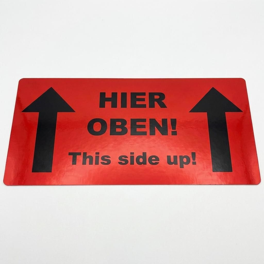 50 Hinweisetiketten "Hier oben - this side up" Produktbild 