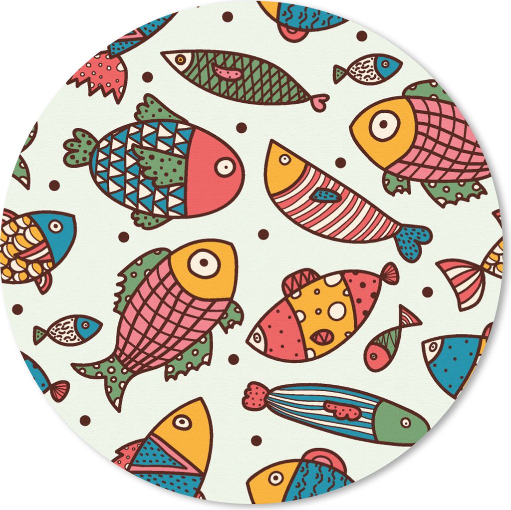 MuchoWow Mauspad Mousepad Muster - Meer - Fische - Meerestiere 20x20 cm - Mousepads - Maus Mat - Pad - Mausunterlage - Schreibtischmatte