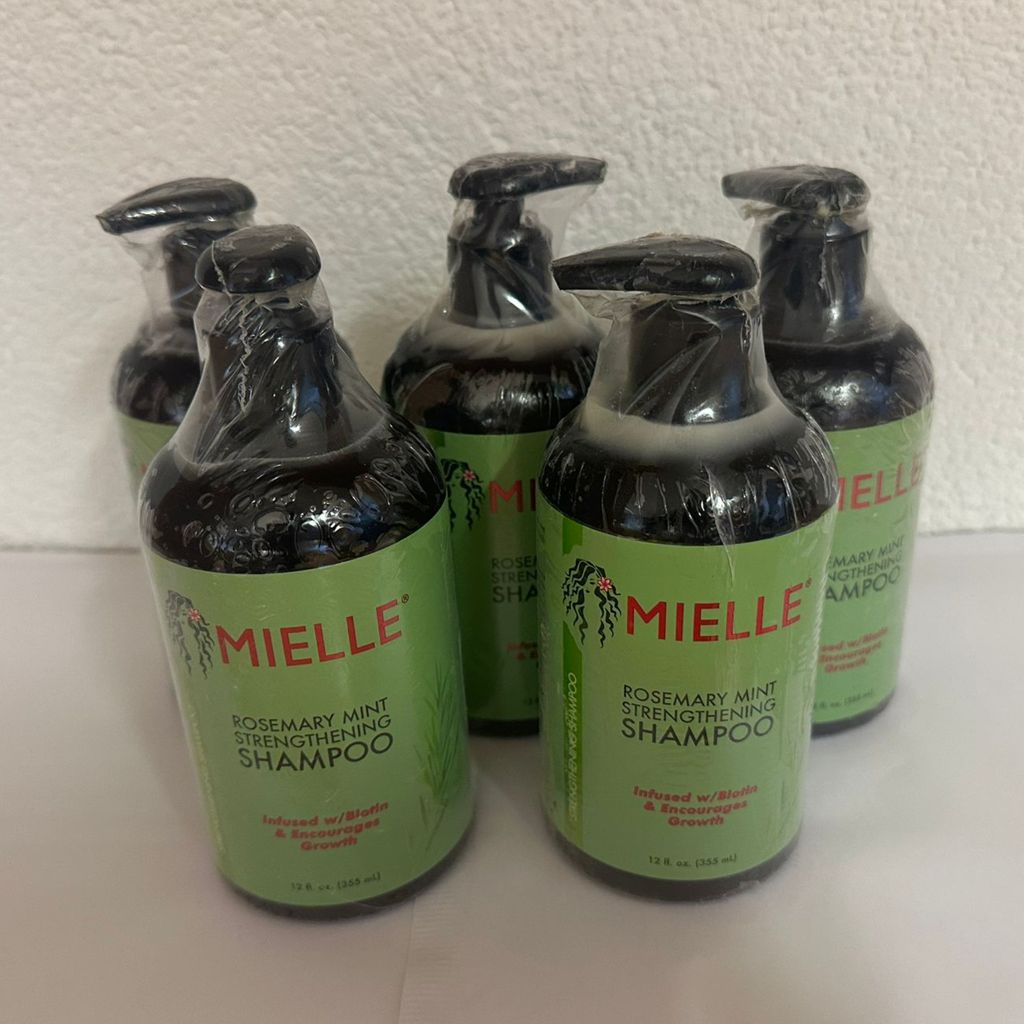 Shampoo Rosmarin Mint Kopfhaut Pflege Haarwachstum Haarausfall von Mielle, 5x 355ml