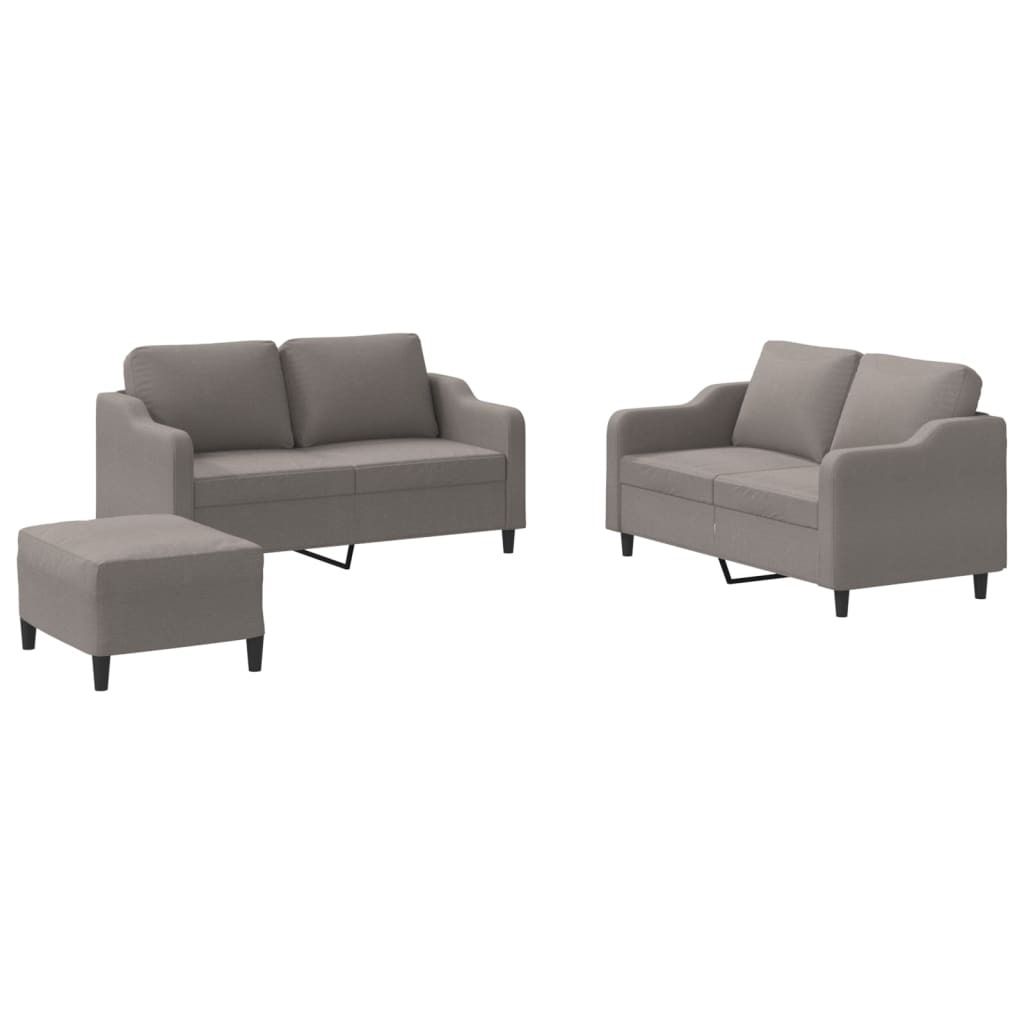"2026 MODERNE"3-tlg. Sofagarnitur - elegantes Design - Couchgarnitur/Wohnzimmer - mit Kissen Taupe Stoff - 138x77x80cm - Klassische Sofas NeuMöbel...