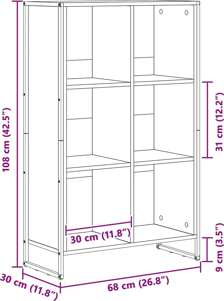 Libreria Rovere Sonoma 60x35x107,5 cm in Legno Multistrato