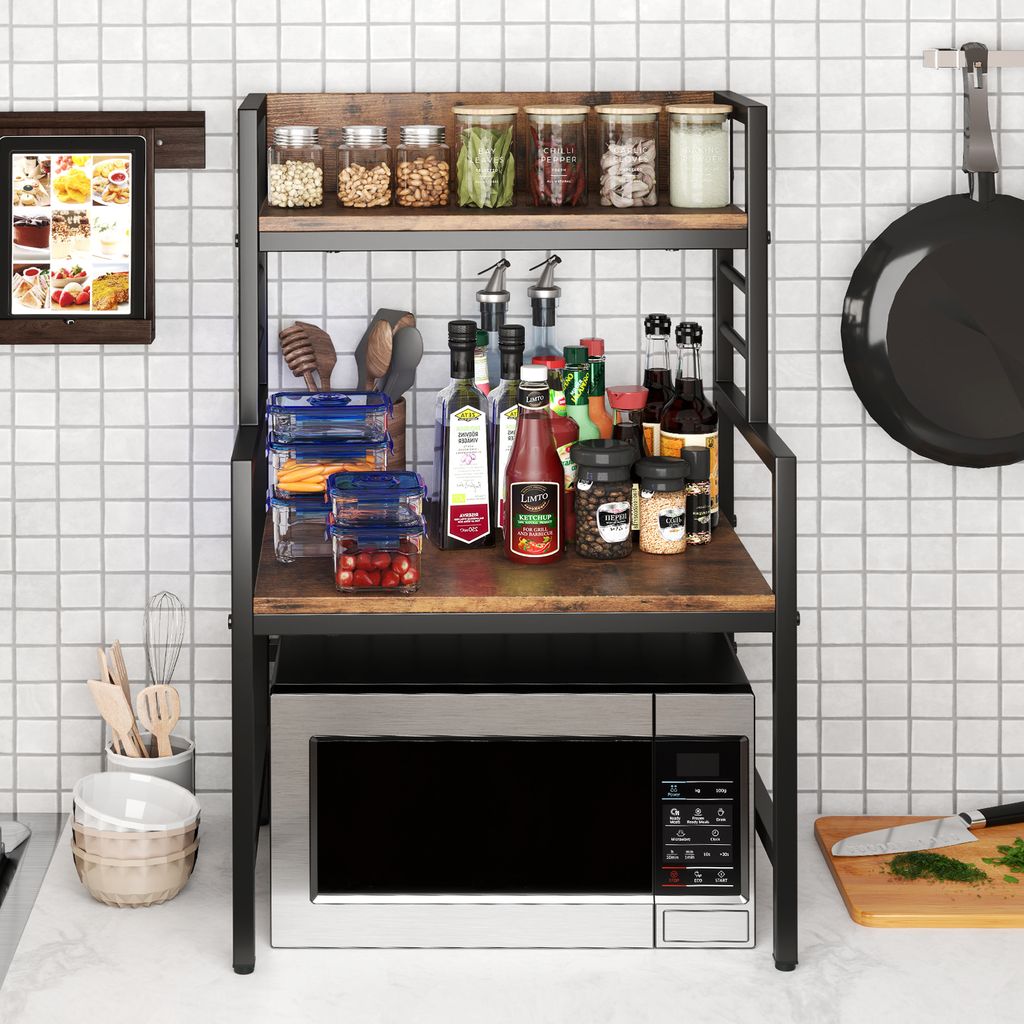 COSTWAY 3patrový regál do mikrovlnné trouby, průmyslový Obrázek produktu 8