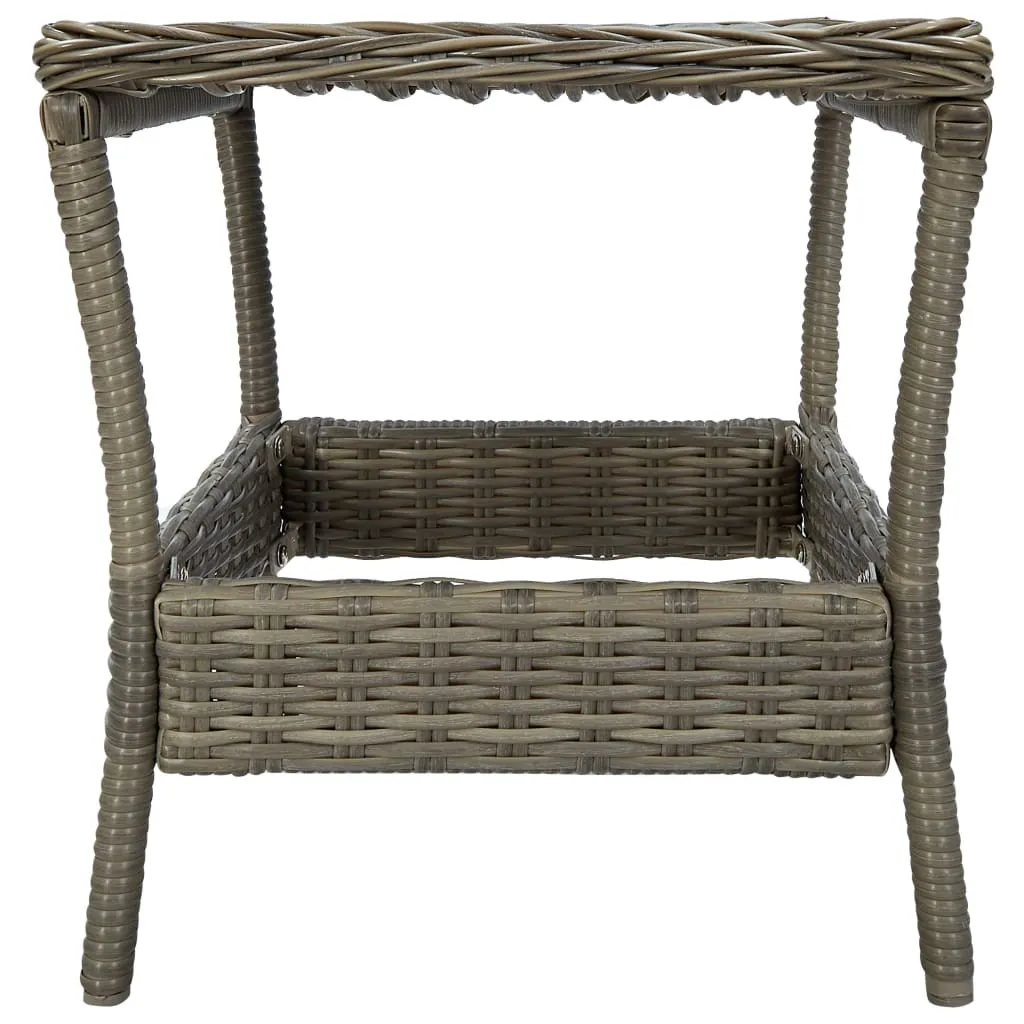 Table d'appoint extérieure en poly rotin marron durable de 45x45x46 cm - 3