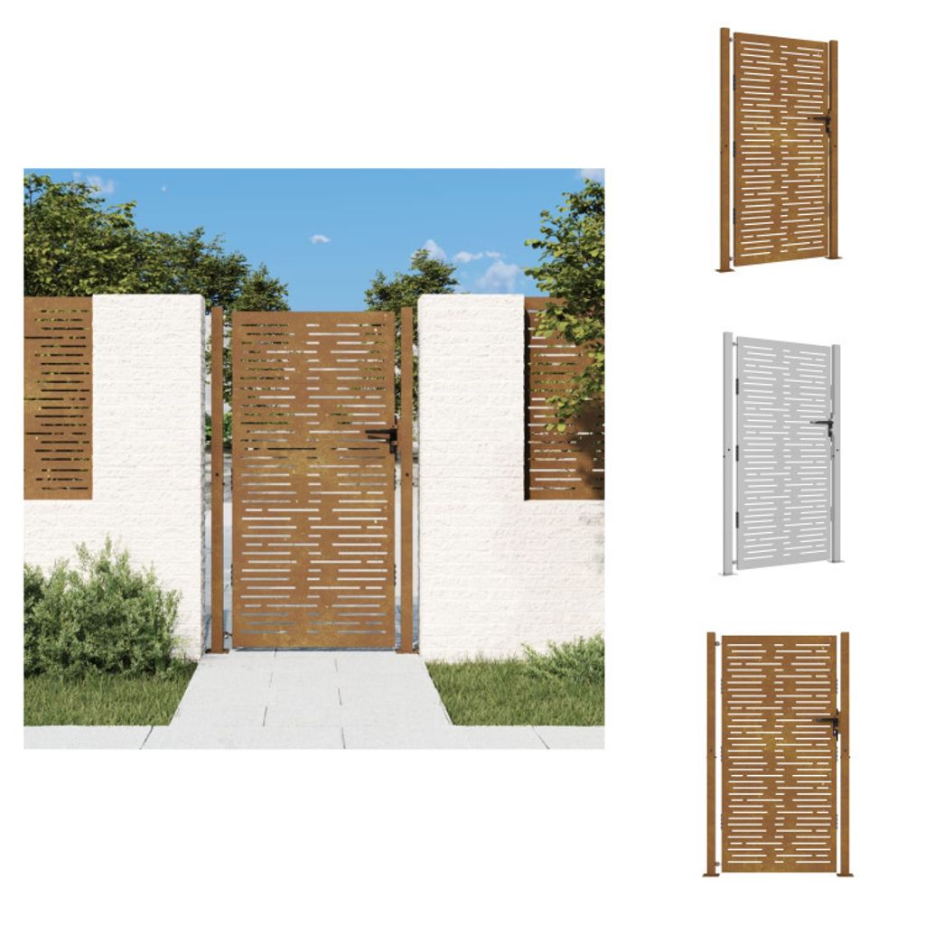 vidaXL Gartentor 105x205 cm Cortenstahl Quadratisches Design - Gartentore