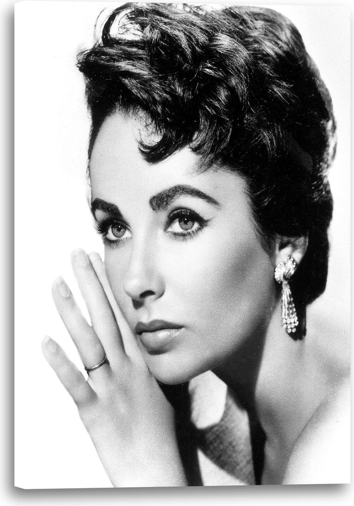 Leinwandbild (60x80cm): Elizabeth Liz Taylor, echter Holz-Keilrahmen inkl. Aufhänger, handgefertigt in Deutschland