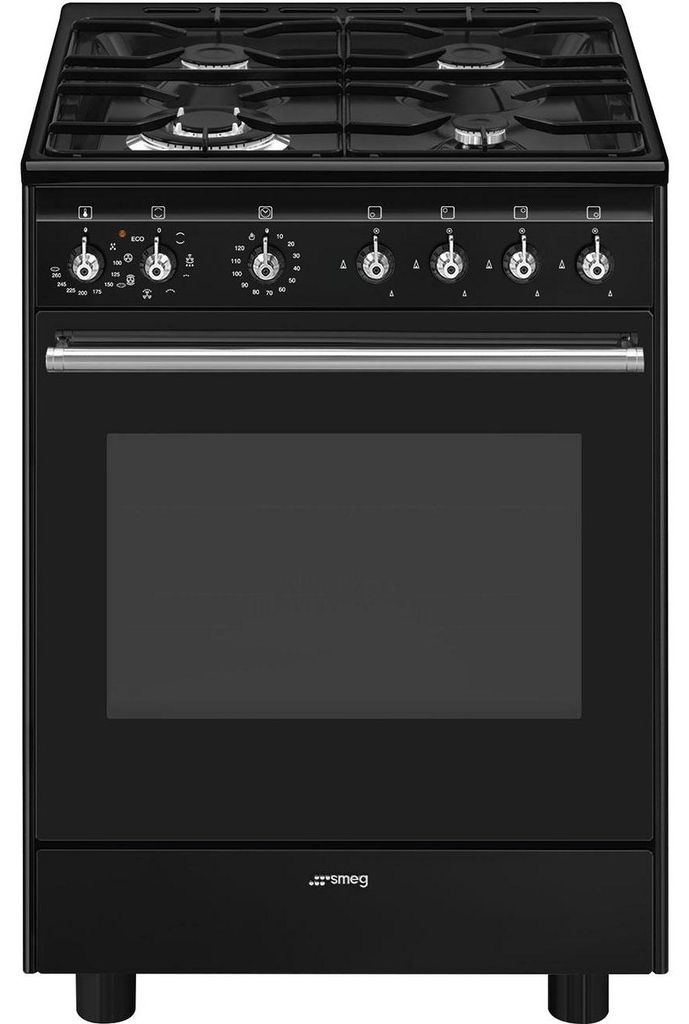 Smeg Concert CX61GMBL Cucina gas Forno Elettrico Nero A Immagine del prodotto 