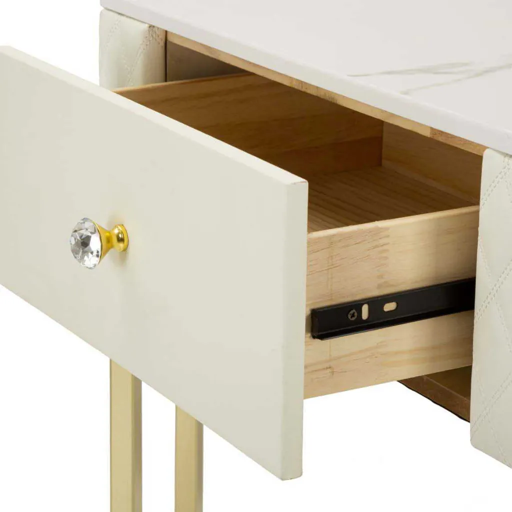 FURNLUX Table Console Sharon Blanche 85cm - Console de Design Moderne - 14