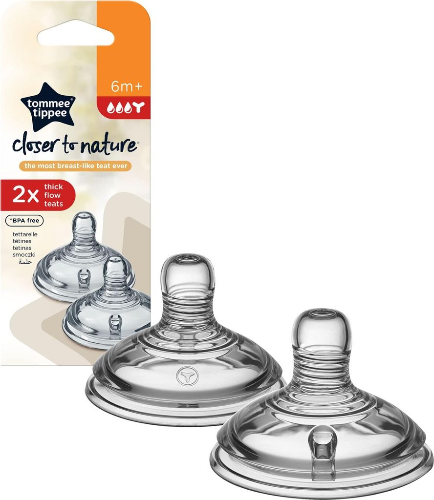 Tétine en silicone Tommee Tippee 6m+, flow - porridge, 6m+ Image du produit 