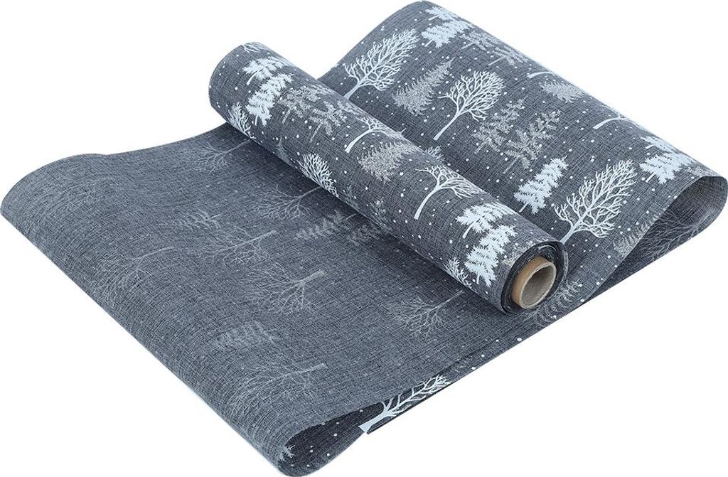 Haushalt Weihnachten Polyester gedruckt Tabelle Läufer Tuch Home Party Bankette DekorationC Typ grau Weihnachtsbaum