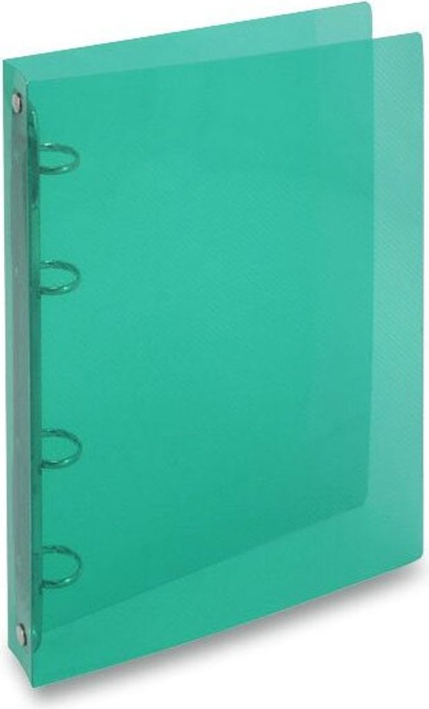 4-Ring-Binder Transparent A5, 25 mm, grün