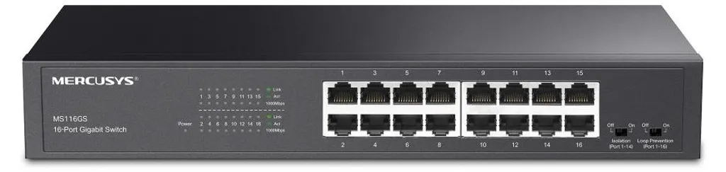 Switch Gigabit 16 ports Mercusys MS116GS boîtier métal compact de bureau - 2