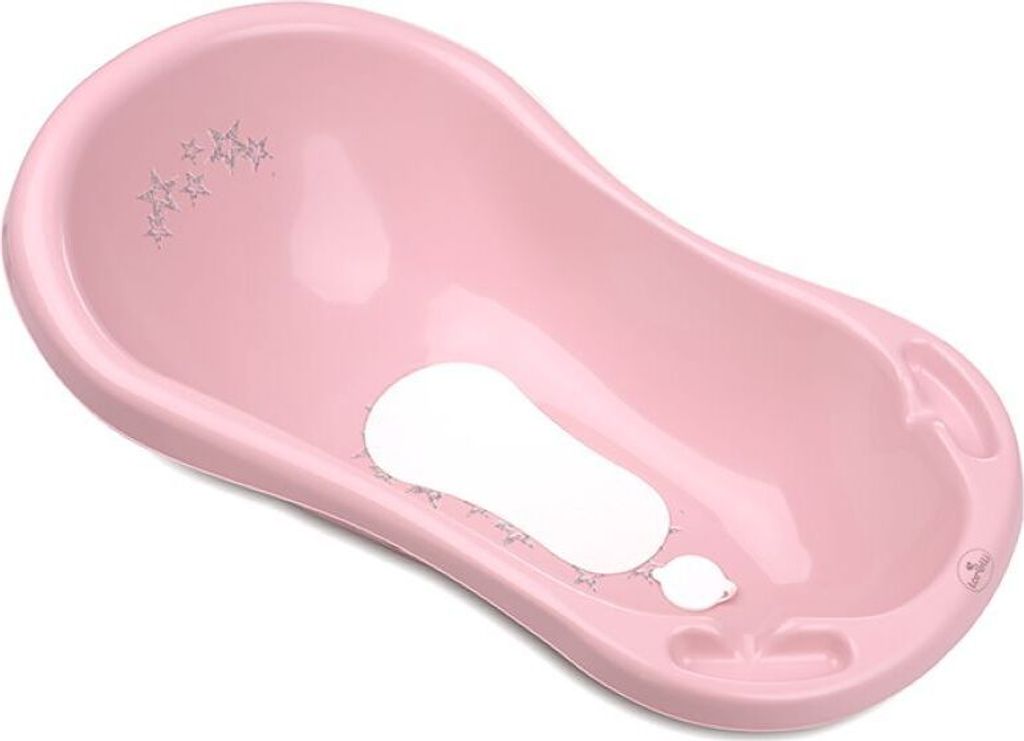 Lorelli Babybadewanne 1013046 Wasserablauf 84 cm Ablagefcher ergonomische Form rosa