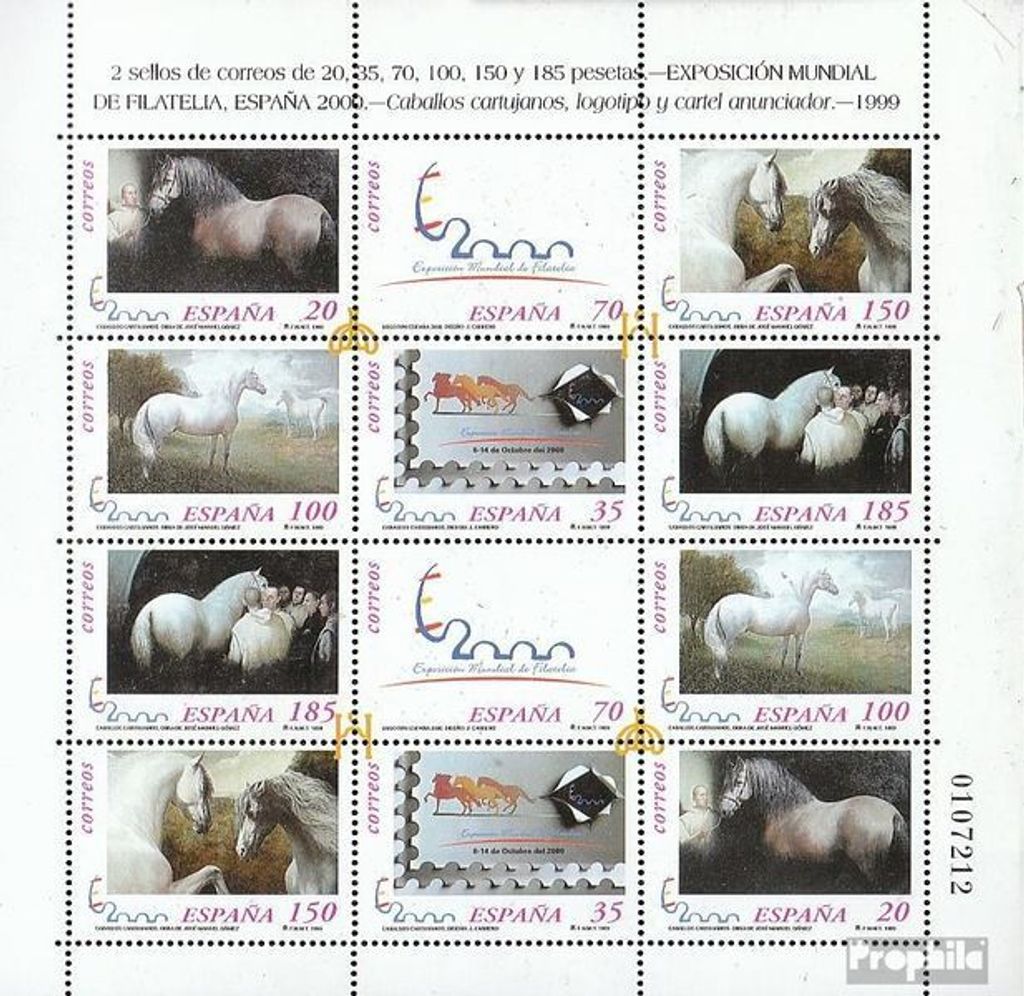 Briefmarken Spanien 1999 Mi 3512-3517Klb Kleinbogen (kompl.Ausg.) postfrisch Briefmarkenausstellung