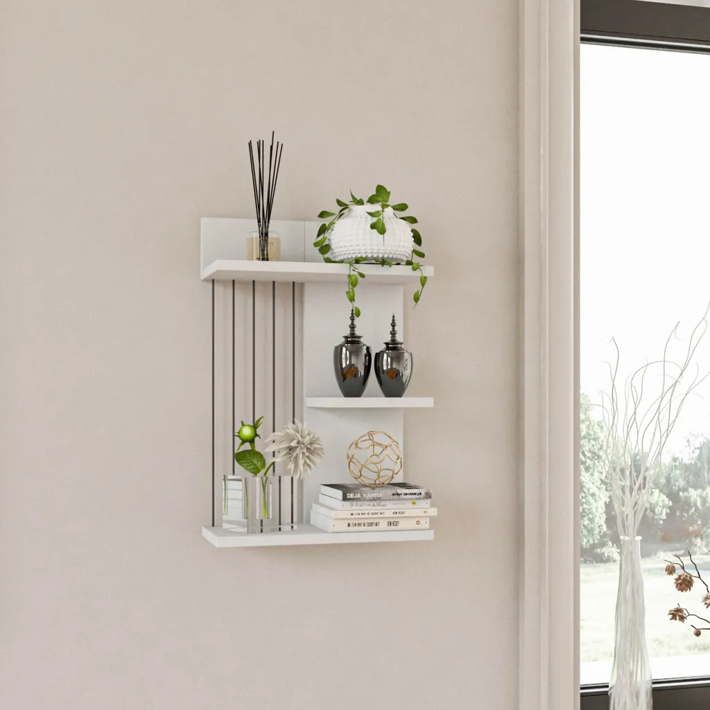 Gagnez de la Place au Sol avec l'Étagère Murale Kinik Blanche 40x60 cm