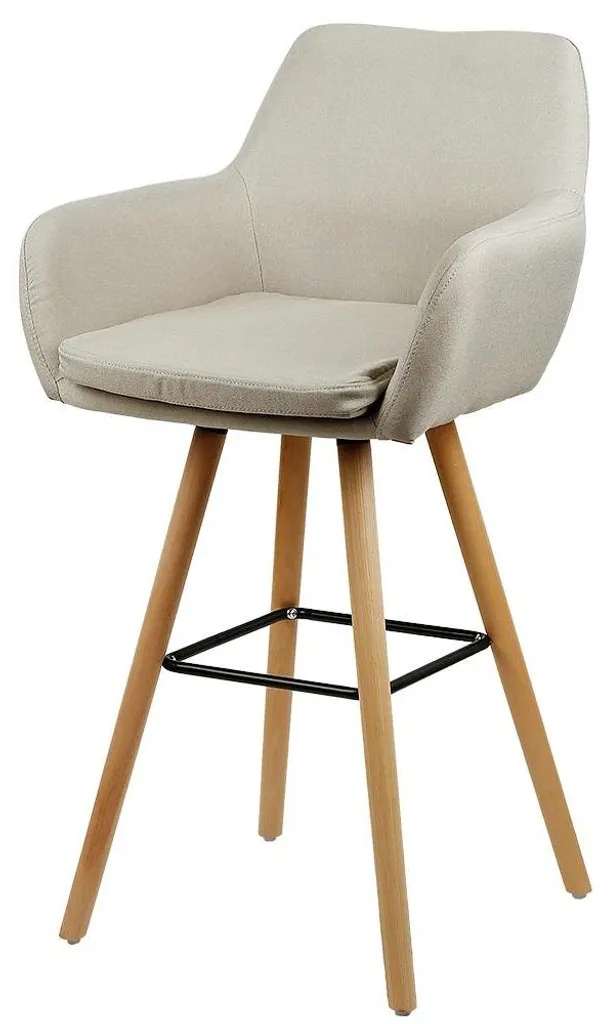 Chaise de Bar Haute Moderne avec Dossier et Accoudoirs Lot de 2 Blancs