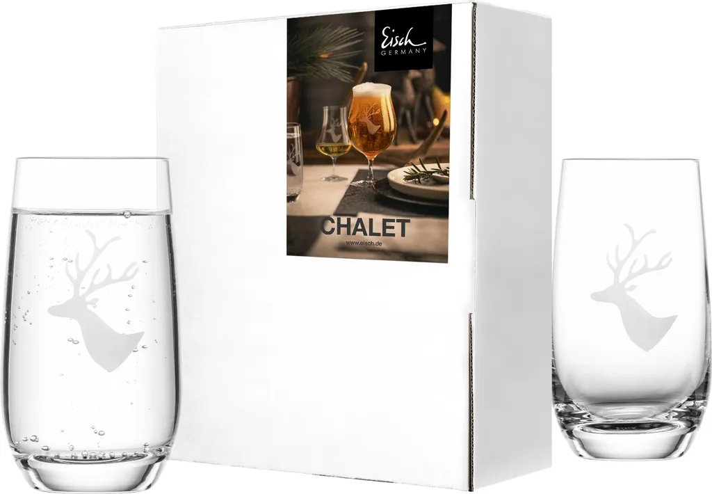 Bicchieri Eisch 77155091 Chalet Set 2pz 350ml Cristallo Decorato - 1