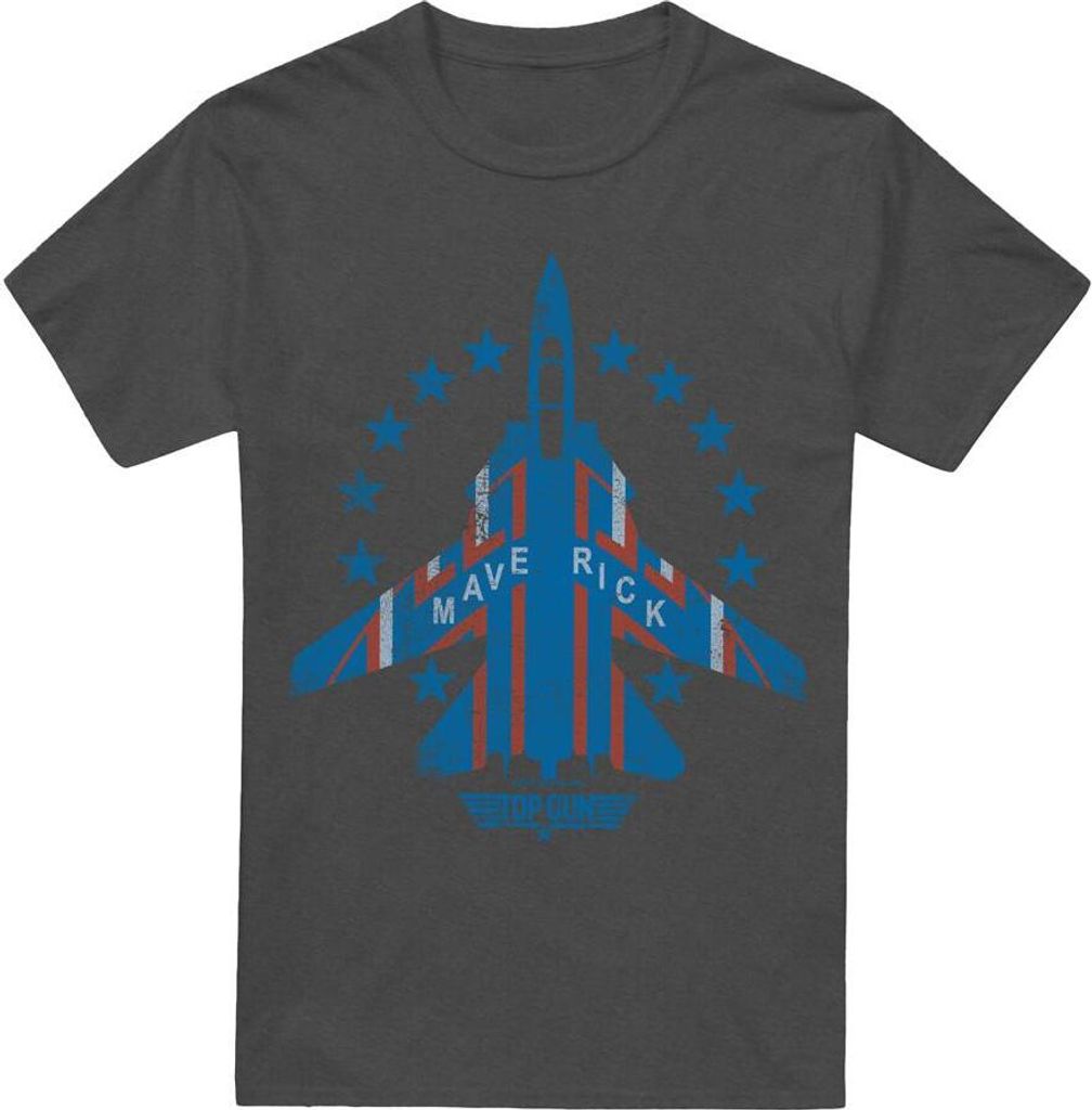Top Gun - "Maverick" T-Shirt für Herren/Damen Uni TV15259 (L) (Holzkohle)