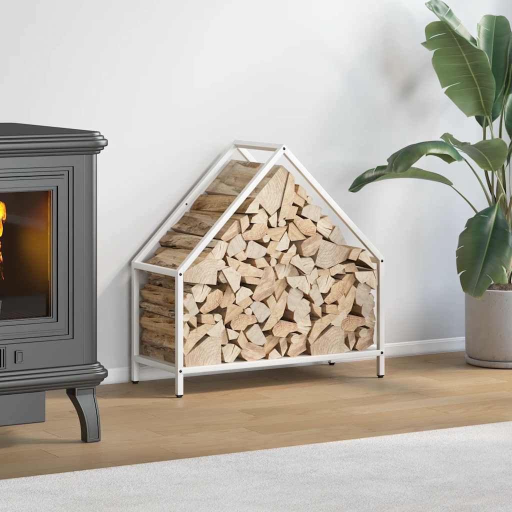 "im Angebot" Brennholzregal Weiß 60x25x60 cm Kaltgewalzter Stahl - Kaminholzregale CC24643