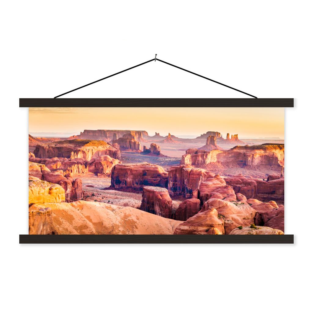 MuchoWow Textilposter Panorama des Monument Valley in Amerika 60x30 cm mit schwarzem Rahmen - Textilien