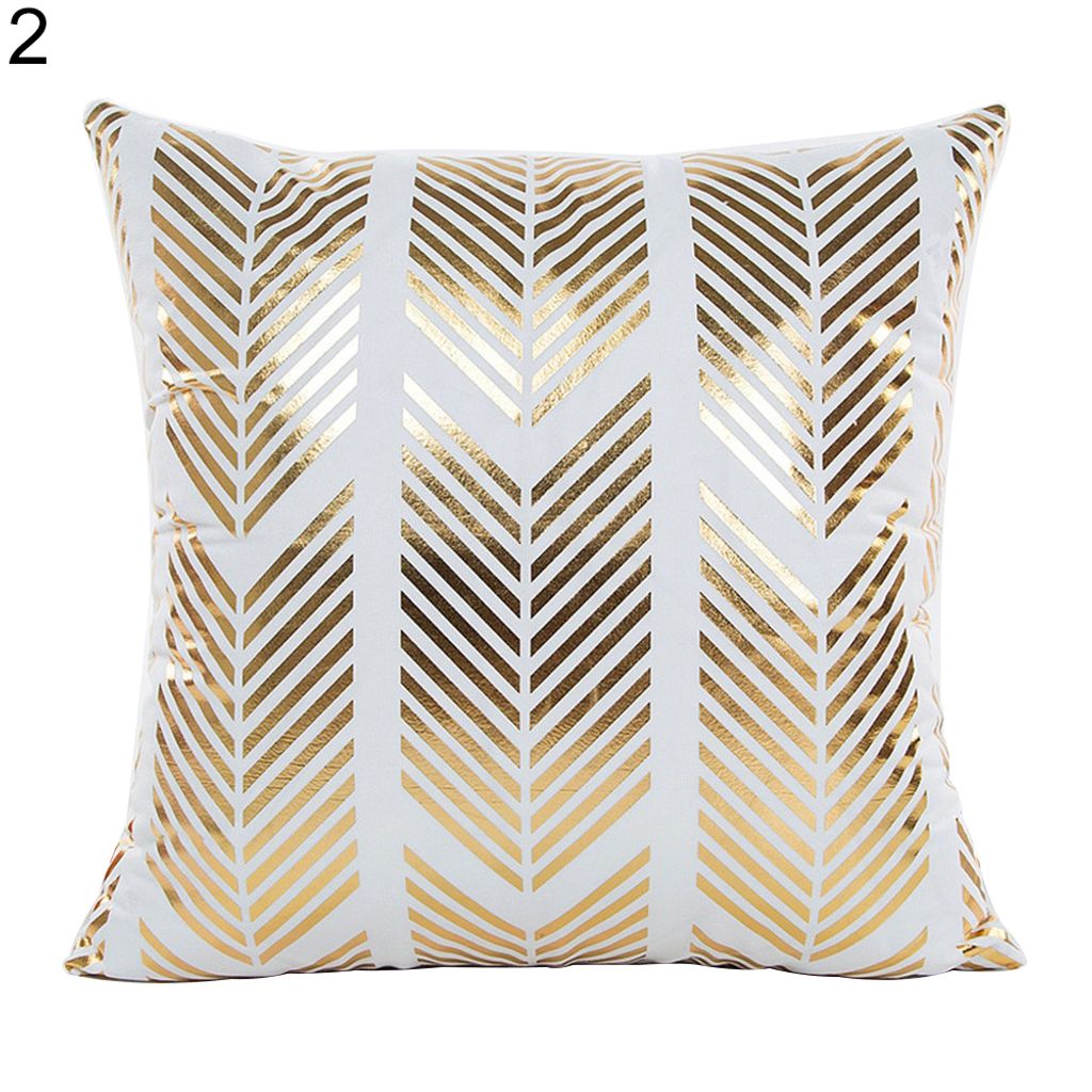 Goldfolie Druckkissenbedeckung Dekoratives Sofa Bett Fashion Throw Kissen Kissen-2#