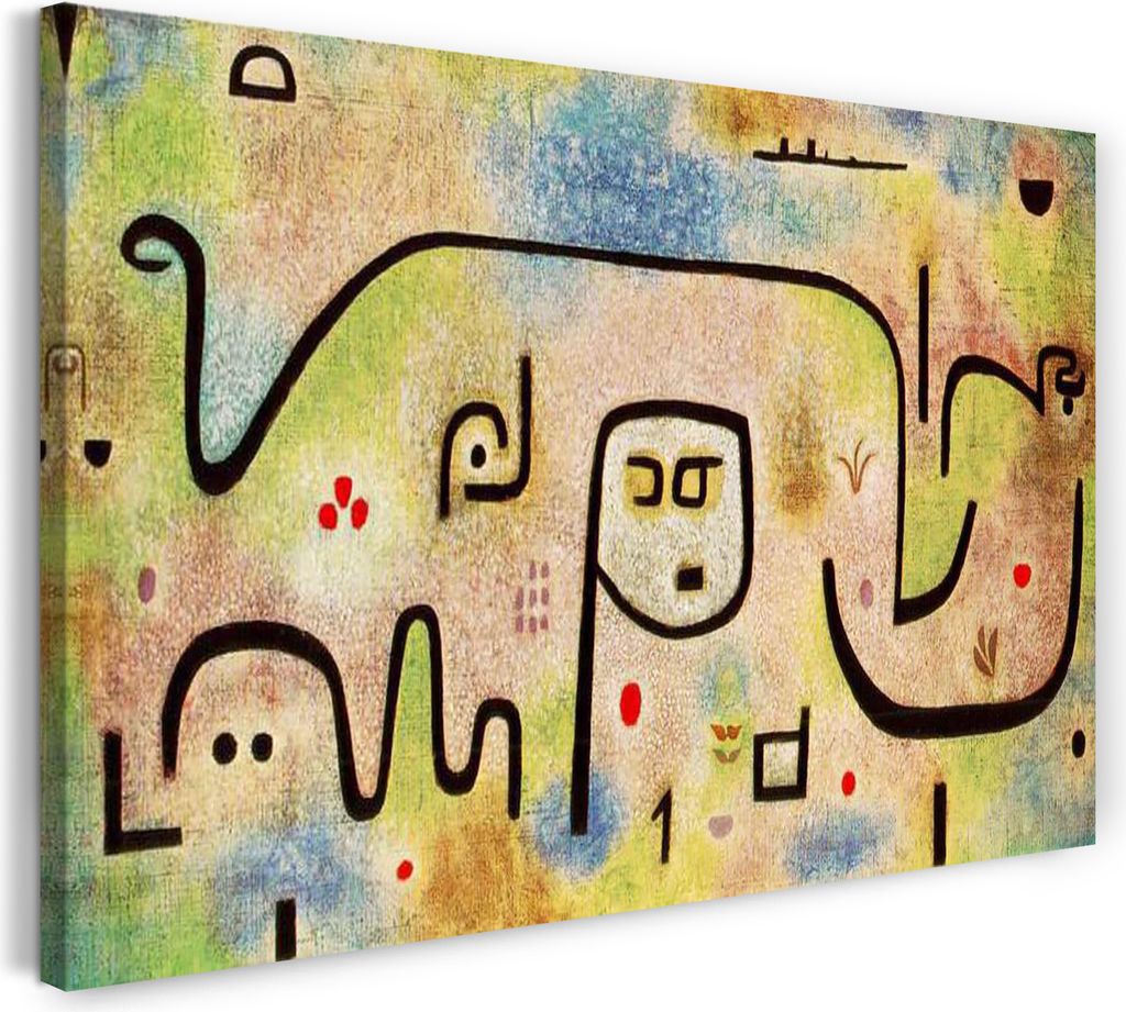 Leinwandbild (80x60cm): Paul Klee - Insula Dulcamara (1938), echter Holz-Keilrahmen inkl. Aufhänger, handgefertigt in Deutschland