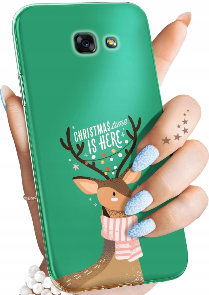 Bunt Hülle für SAMSUNG GALAXY A5 2017 Schutzhülle Handyhülle Handy TPU Silikon Case Slim Cover Case Weihnachten Rudolf