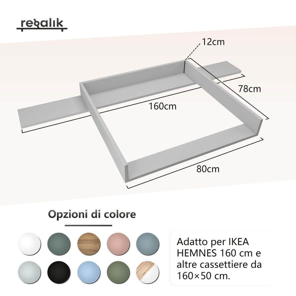 Piano Fasciatoio Bianco Per Comò Hemnes | Accessorio Per Cambio Pannolini | Bordi Arrotondati Sicuri, Prodotto In EU