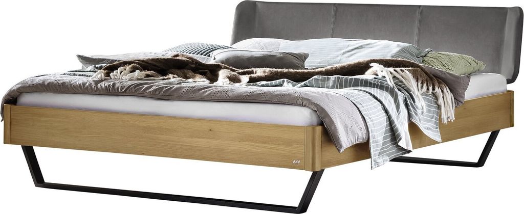 Hasena Lounge Montieri Bettgestell Massivholz Kopfteil gepolstert