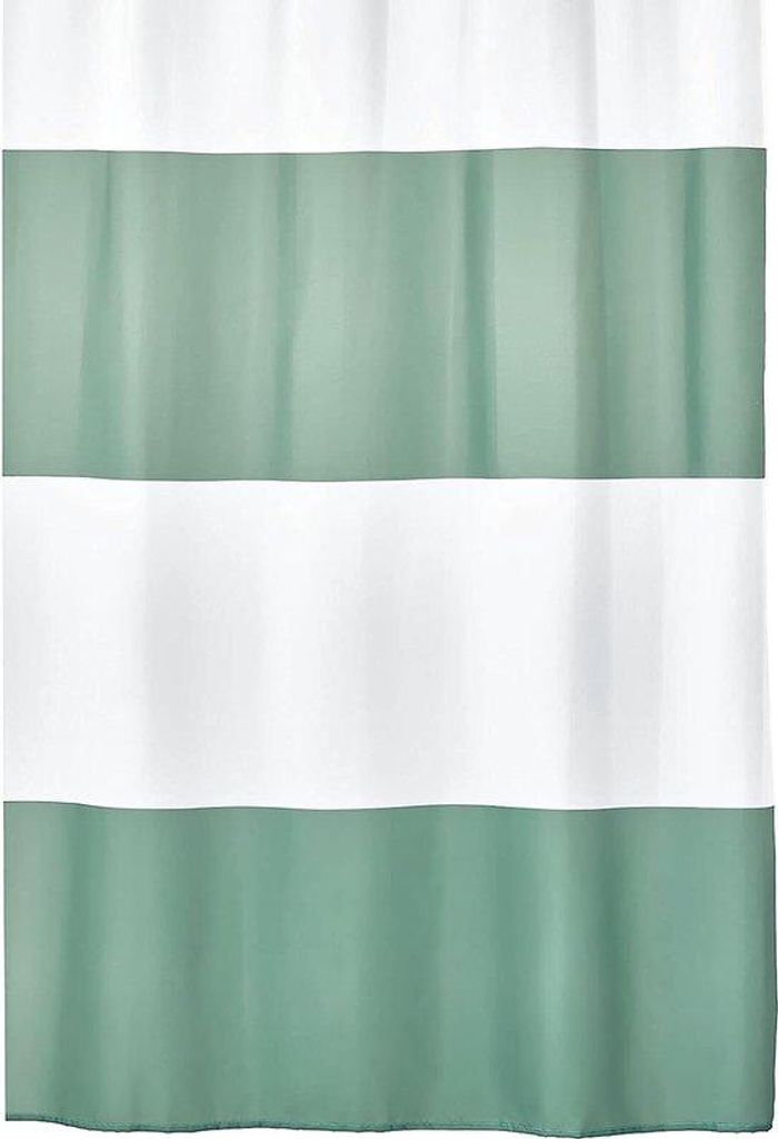 Gestreiftes Duschvorhang 100% Polyester ocker/weiß