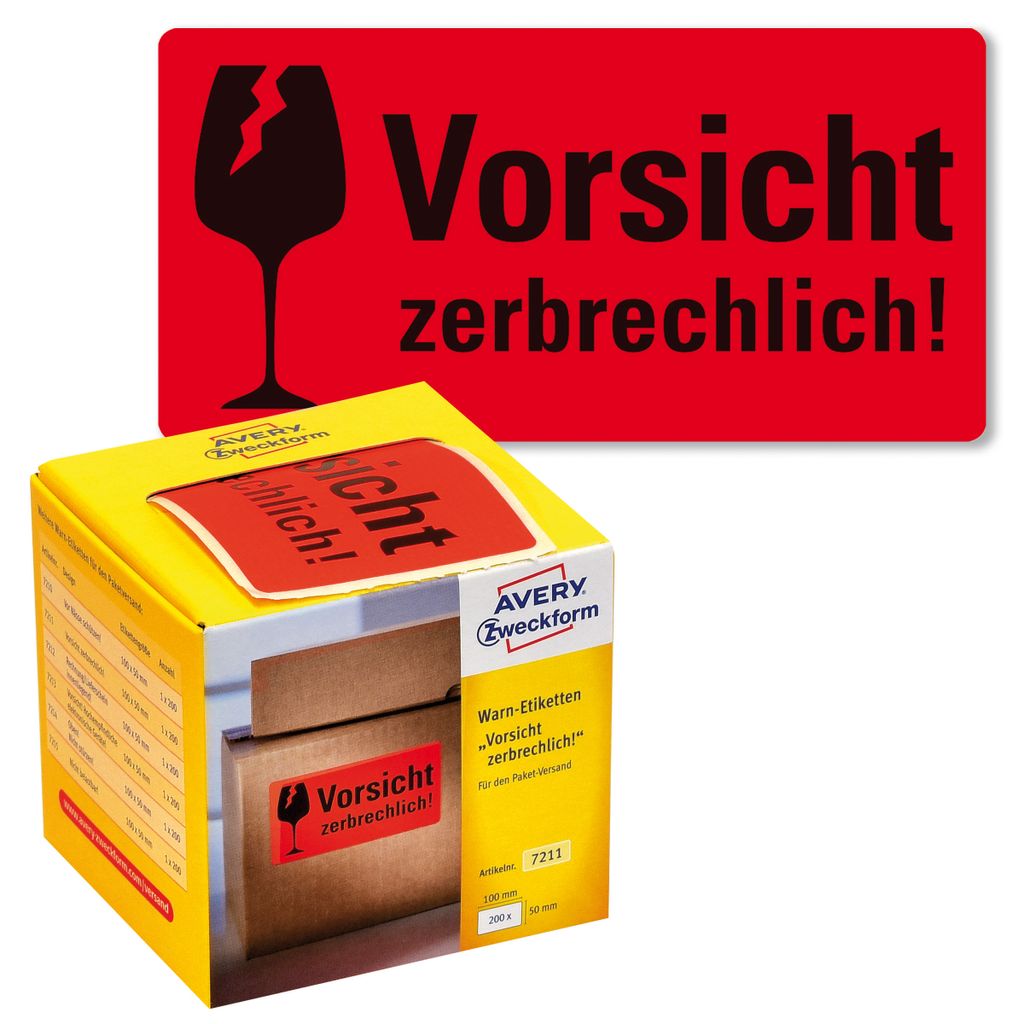 Avery Zweckform 7211, Warn-Etiketten, Motivdruck: Produktbild 