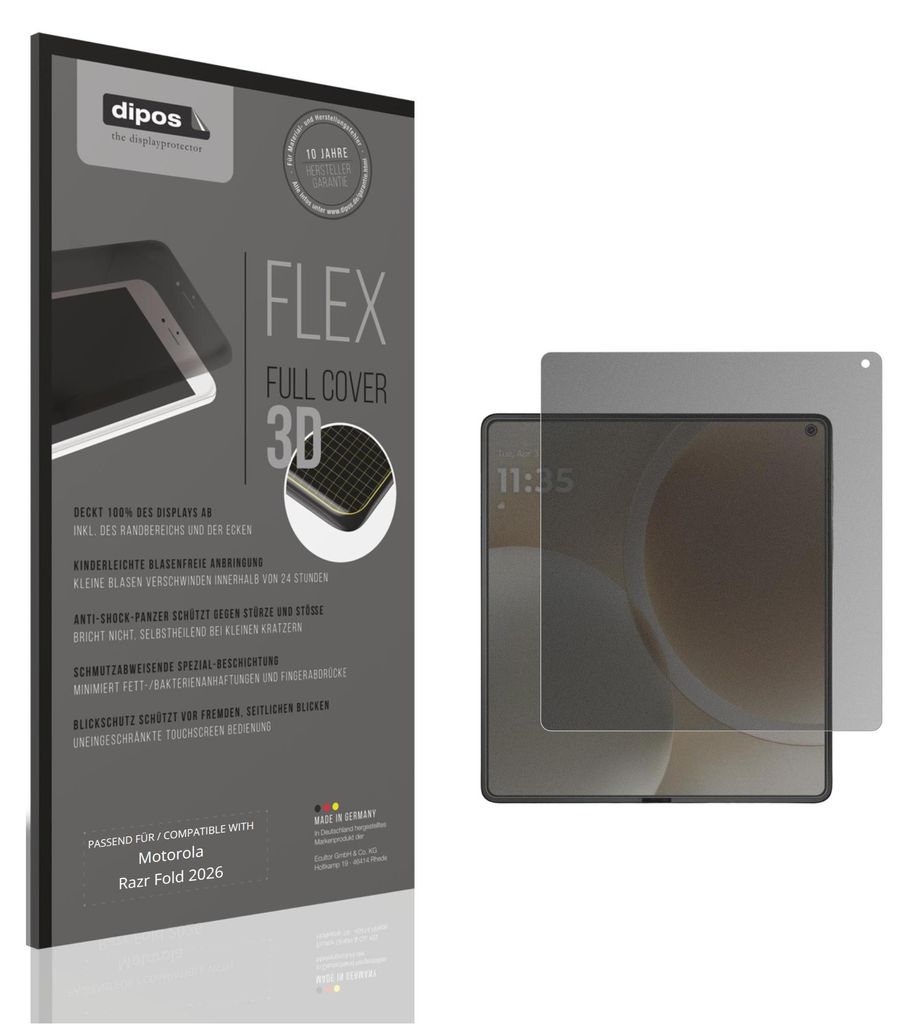 Full Cover Privacy Blickschutzfolie für Motorola Razr Fold 2026 Innenseite Folie Anti-Shock