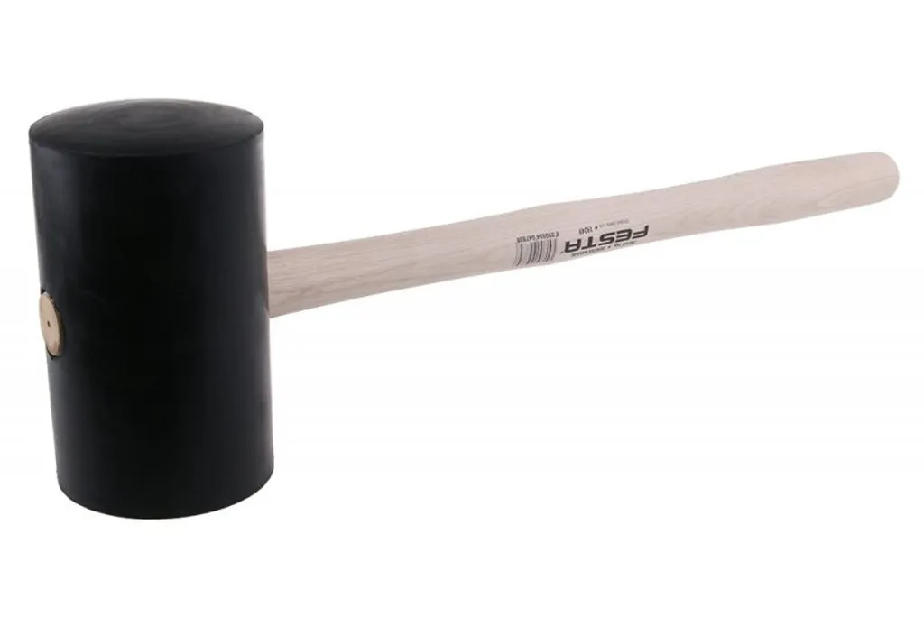 Mazzuolo FESTA 3kg 115mm - Gomma Dura e Manico 61cm per Pavimentazione