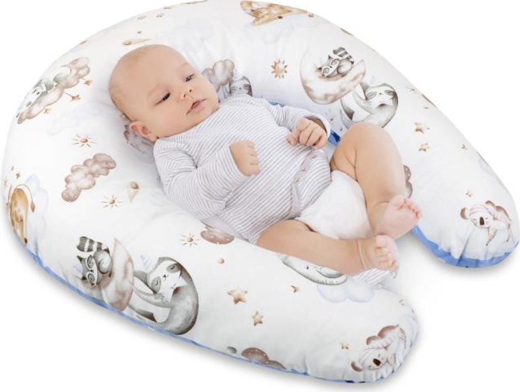 Bezug für Stillkissen mit Reißverschluss - 180 cm Umfang - Weiß,Beige,Blau