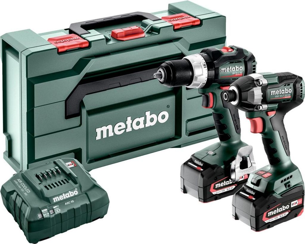 Metabo SBLTBL+SSDLT200BL -Akku-Schlagbohrschrauber, Akku-Schlagschrauber inkl. wiederaufladbarem Akku, inkl. Ladegerät