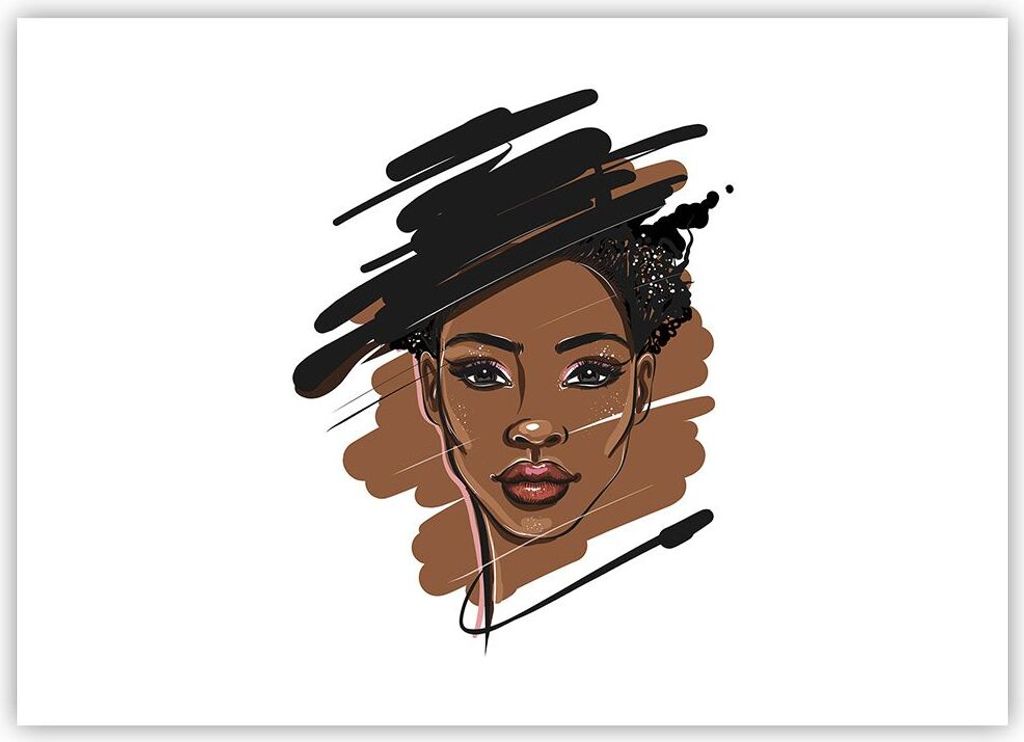 Poster - Poster ohne Rahmen - Afrikanisch Modern Porträt - 70x50 cm - Wand Bild - Wanddeko - Wandbilder - Kunstposter - Wandposter - Bilder - Kuns...