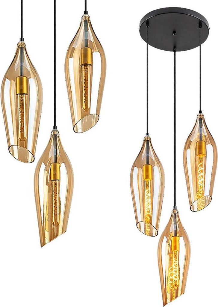 Rabalux 72203 Pendelleuchte 3 Spots Bellini, E27, schwarz-orange, rund, Modern, ø300mm