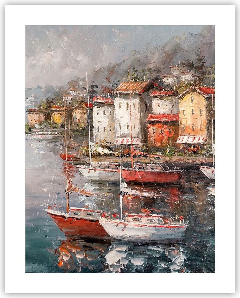 Poster - Poster ohne Rahmen - Meer Hafen Segel - 40x50 cm - Wand Bild - Wanddeko - Wandbilder - Kunstposter - Wandposter - Bilder - Kunstdruck - Wa...