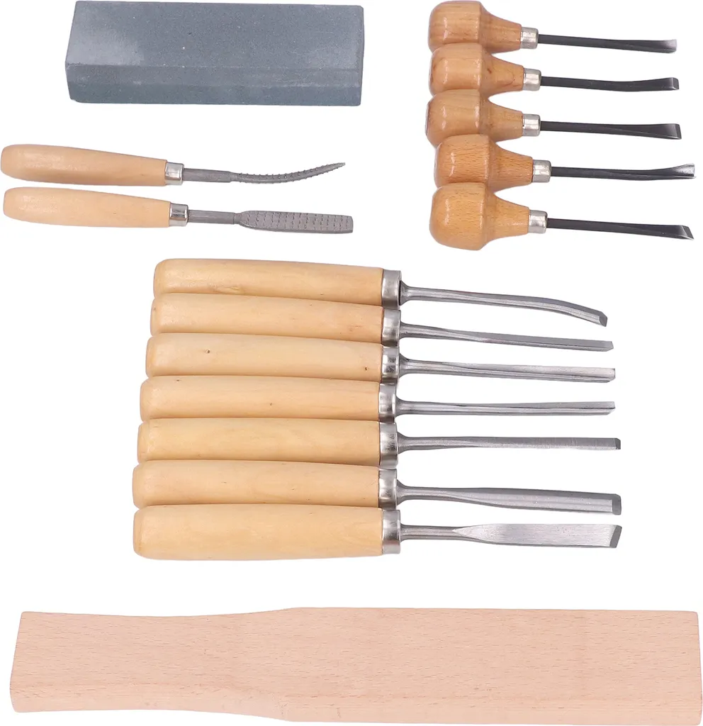 Kit Sgorbie Legno 16pz - Strumenti Intaglio Manuale Alta Qualità - 6
