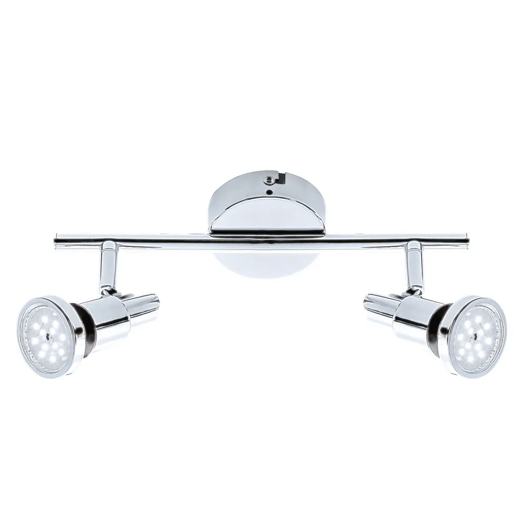 Placca 2 Faretti Bagno Briloner IP44 Cromo GU10 - Installazione Facile