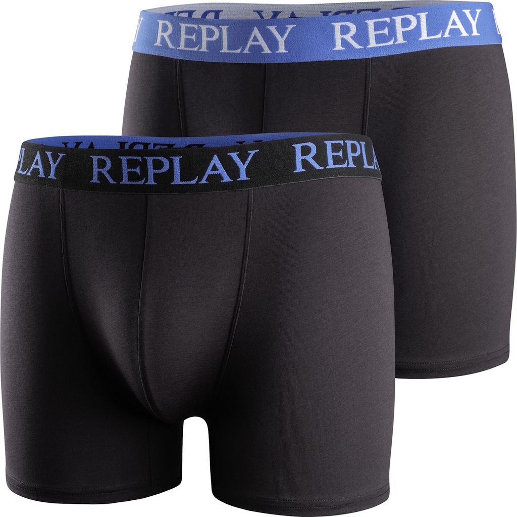 Replay 2er Pack - Herren Boxershorts aus Baumwolle, Unterhosen für Männer