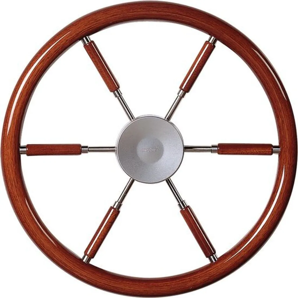 Volant VETUS KWL38 en Acajou et Acier Inox Poli de Diamètre 380 mm